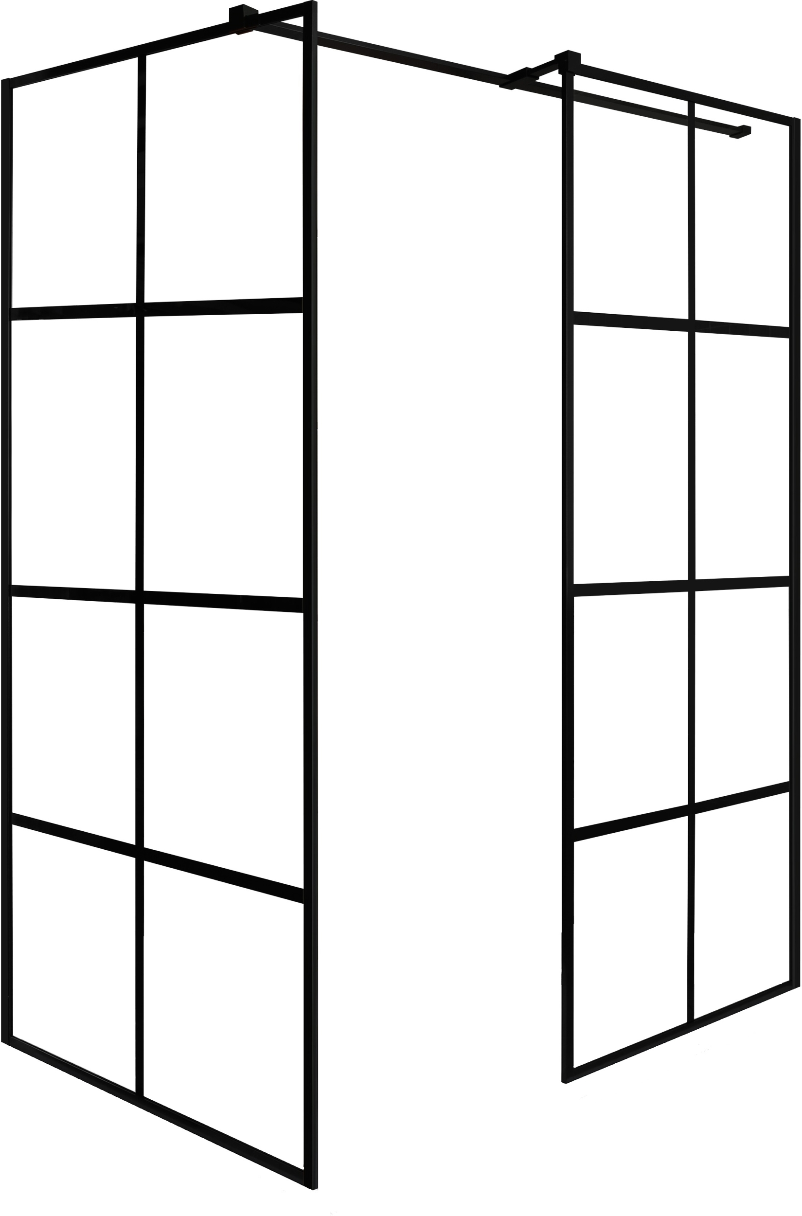 Besco Excea cabina de ducha 100x90 cm rectangular negro mate/vidrio con patrón EXC-109-190B