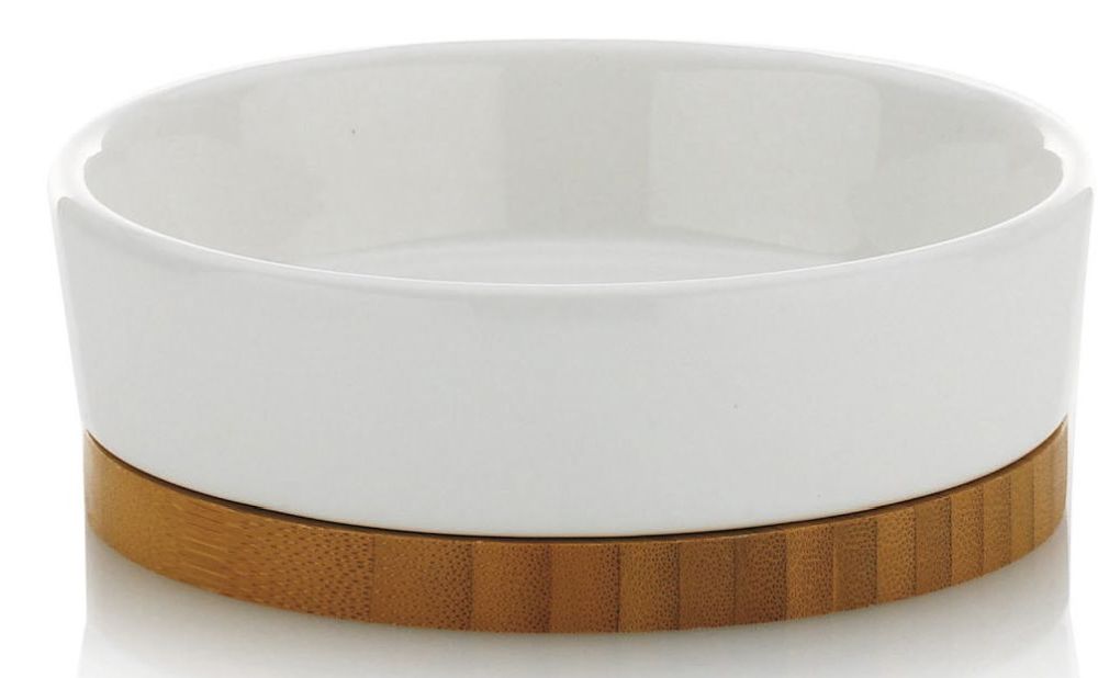 Kela Natura jabonera sin soporte blanco-madera 20969