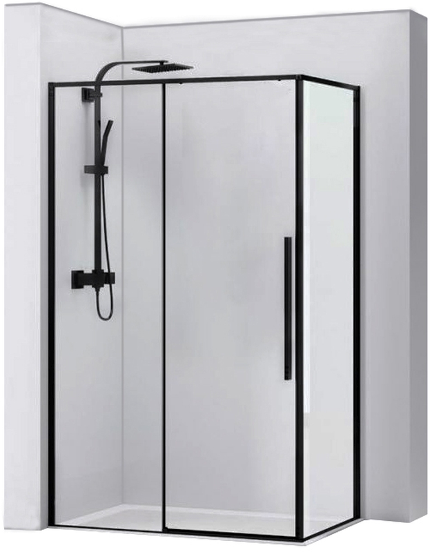 Rea Solar Black cabina de ducha 120x90 cm rectangular negro semimate/vidrio transparente REA-K6311