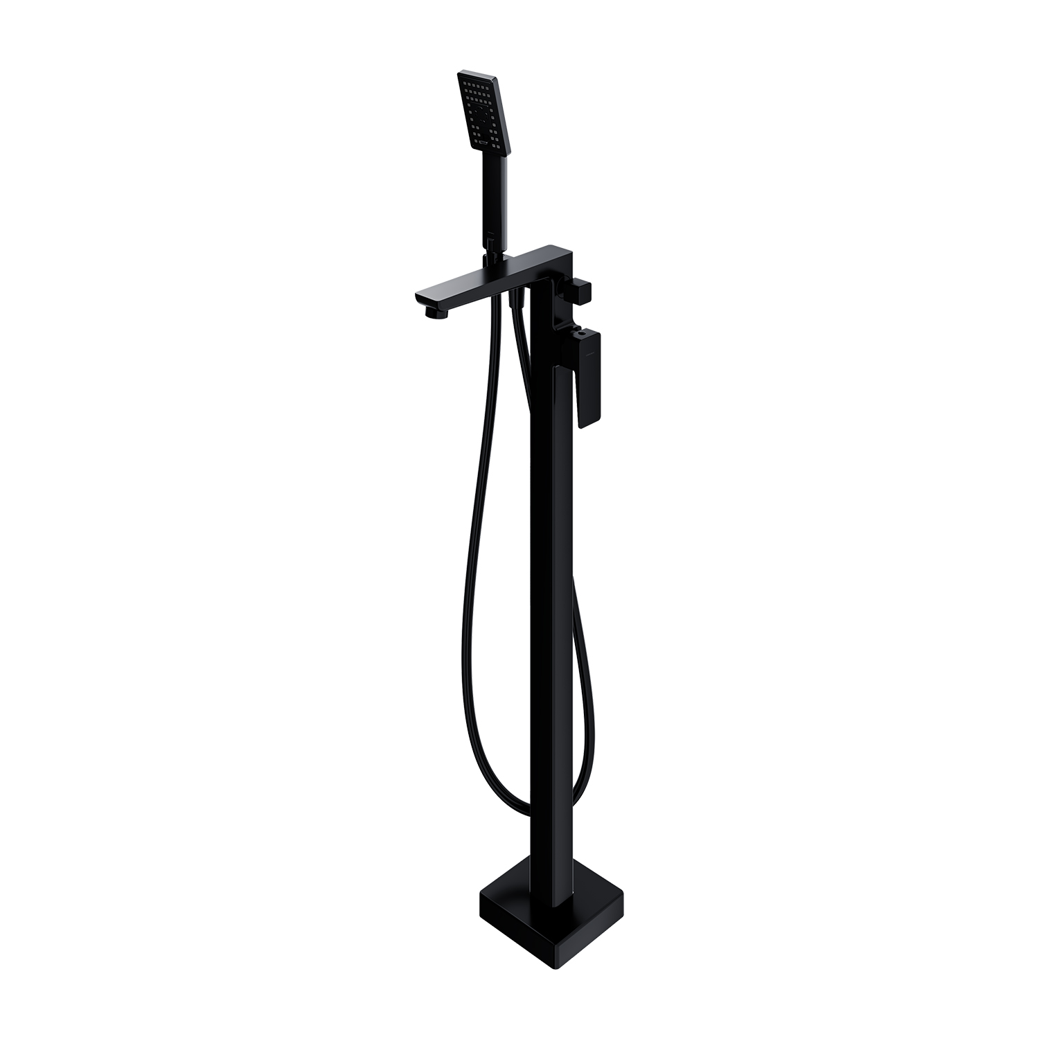 Omnires Parma grifo de bañera y ducha en suelo negro PM7433BL
