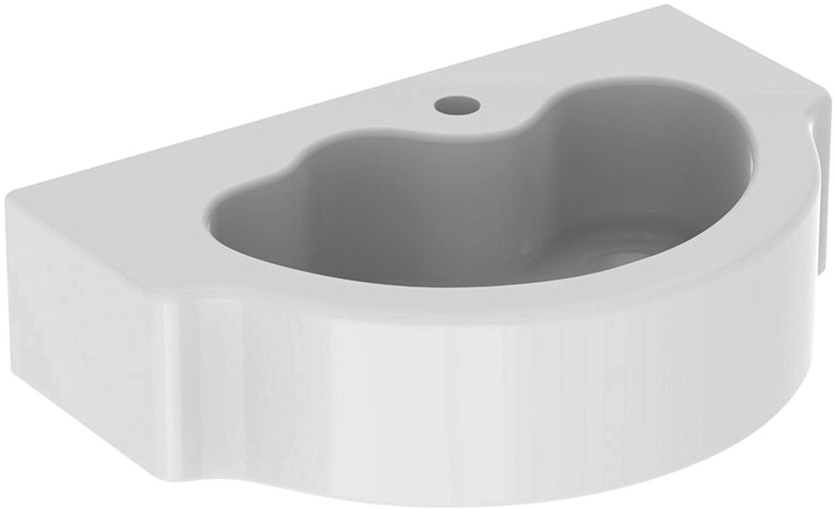 Geberit Bambini lavabo 60x40 cm semicircular clásico para niños blanco 326060000