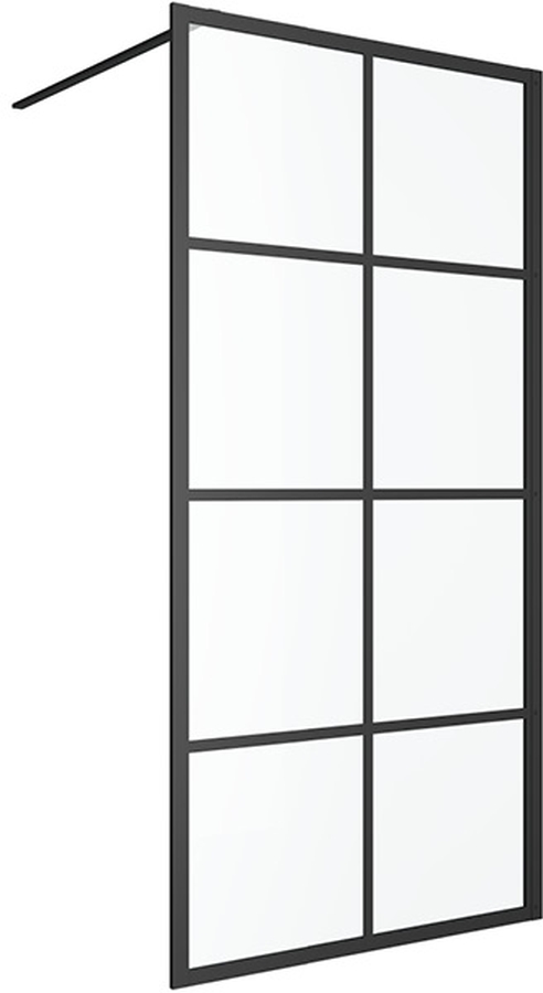 Excellent Fabrika mampara de ducha 100 cm negro mate/vidrio transparente KAEX.4006.1000.LP