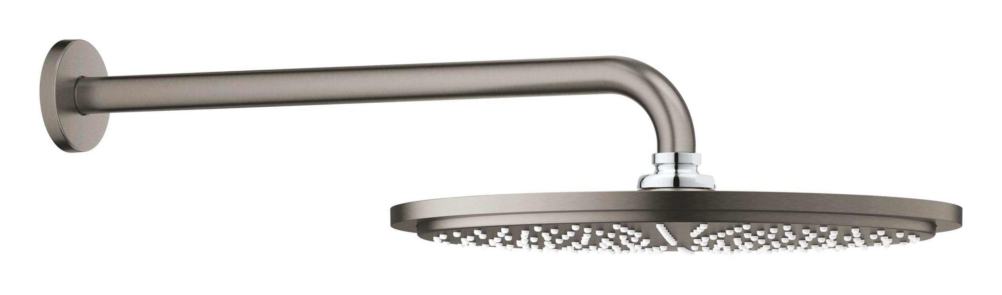 Grohe Rainshower brazo de ducha con efecto lluvia 31x31 cm circular Brushed Hard Graphite 26066AL0