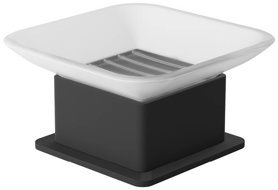 Excellent Riko jabonera sin soporte negro-blanco DOEX.1613BL