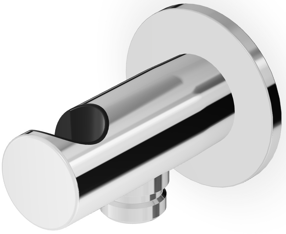 Zucchetti Brim conector angular con soporte cromo Z93933