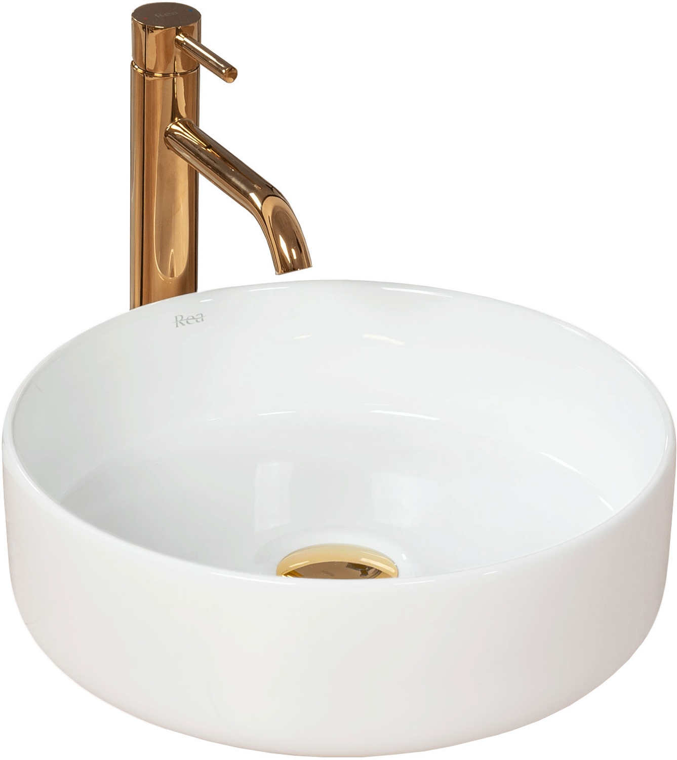 Rea Sami lavabo 36x36 cm circular sobre encimera blanco REA-U1891