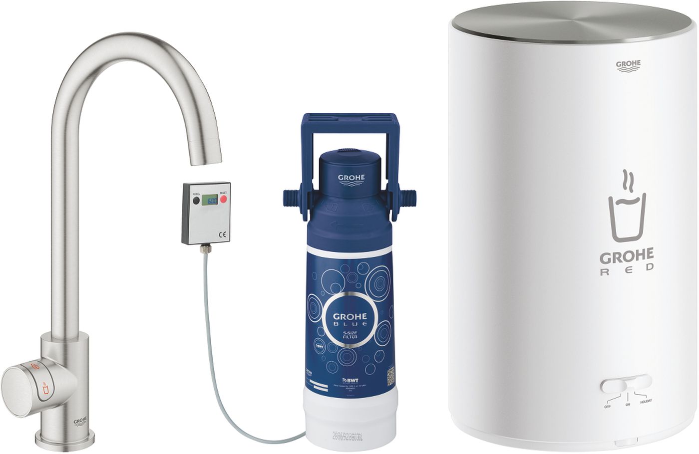 Grohe Red grifo con caldera de pie SuperSteel 30085DC1