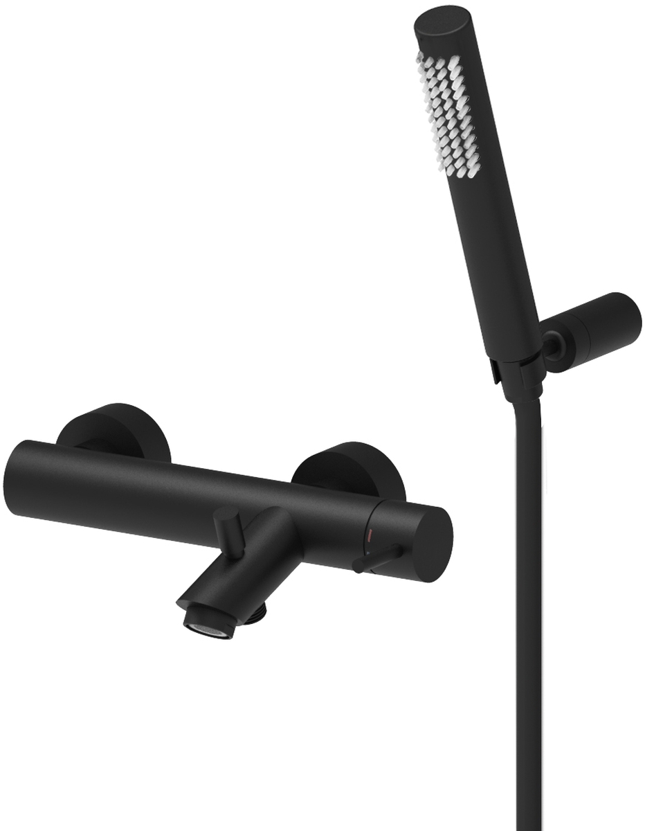 Paffoni Light grifo de bañera y ducha a pared negro LIG023NO