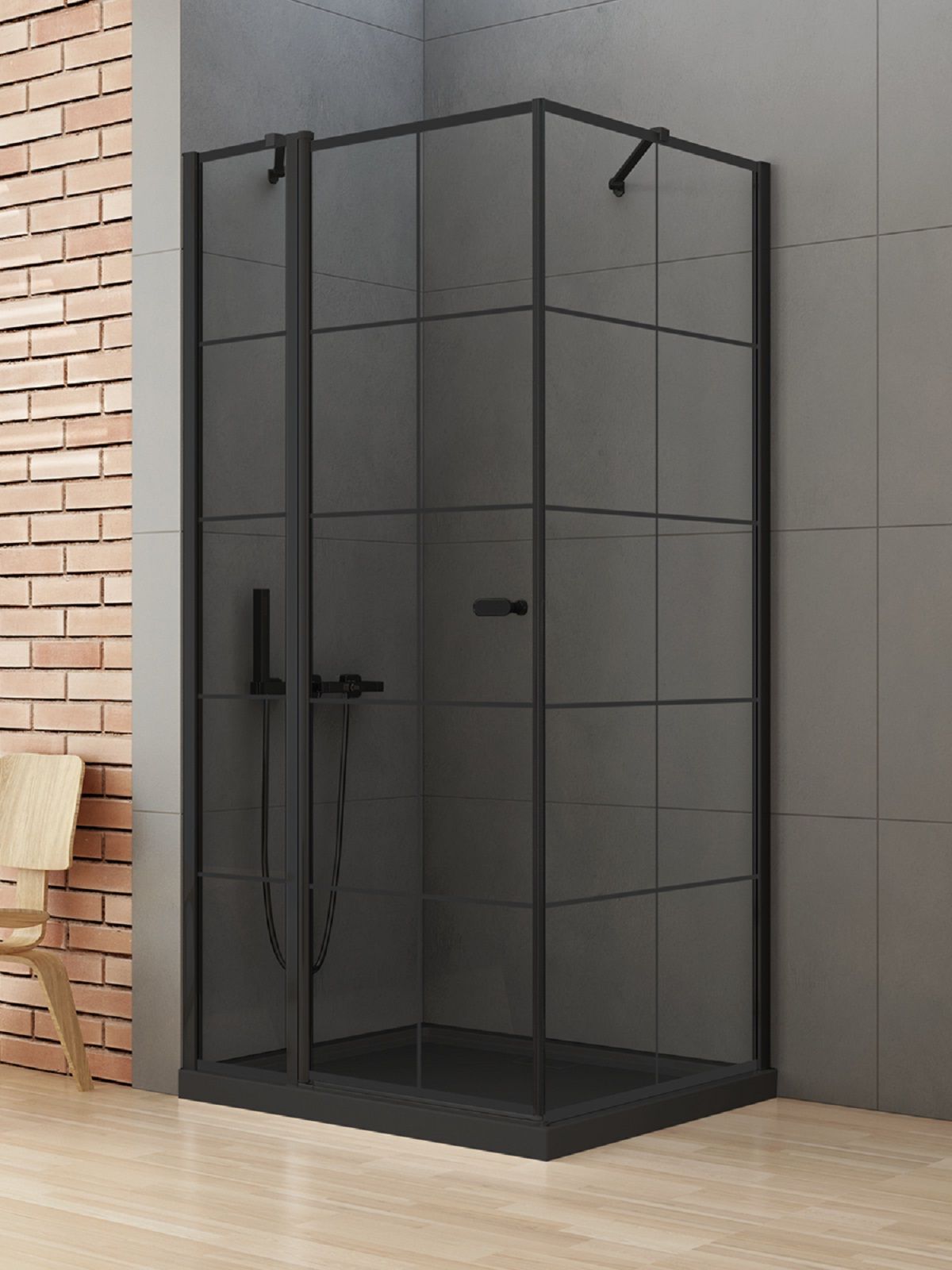 New Trendy New Soleo Black cabina de ducha 90x90 cm cuadrada negro mate/vidrio transparente K-0579