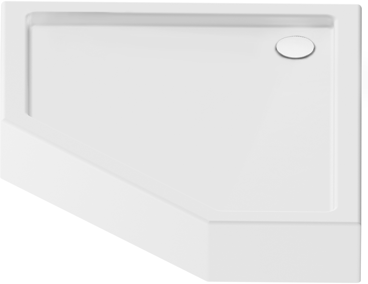 New Trendy New Azura plato de ducha pentagonal 100x80 cm blanco B-0417