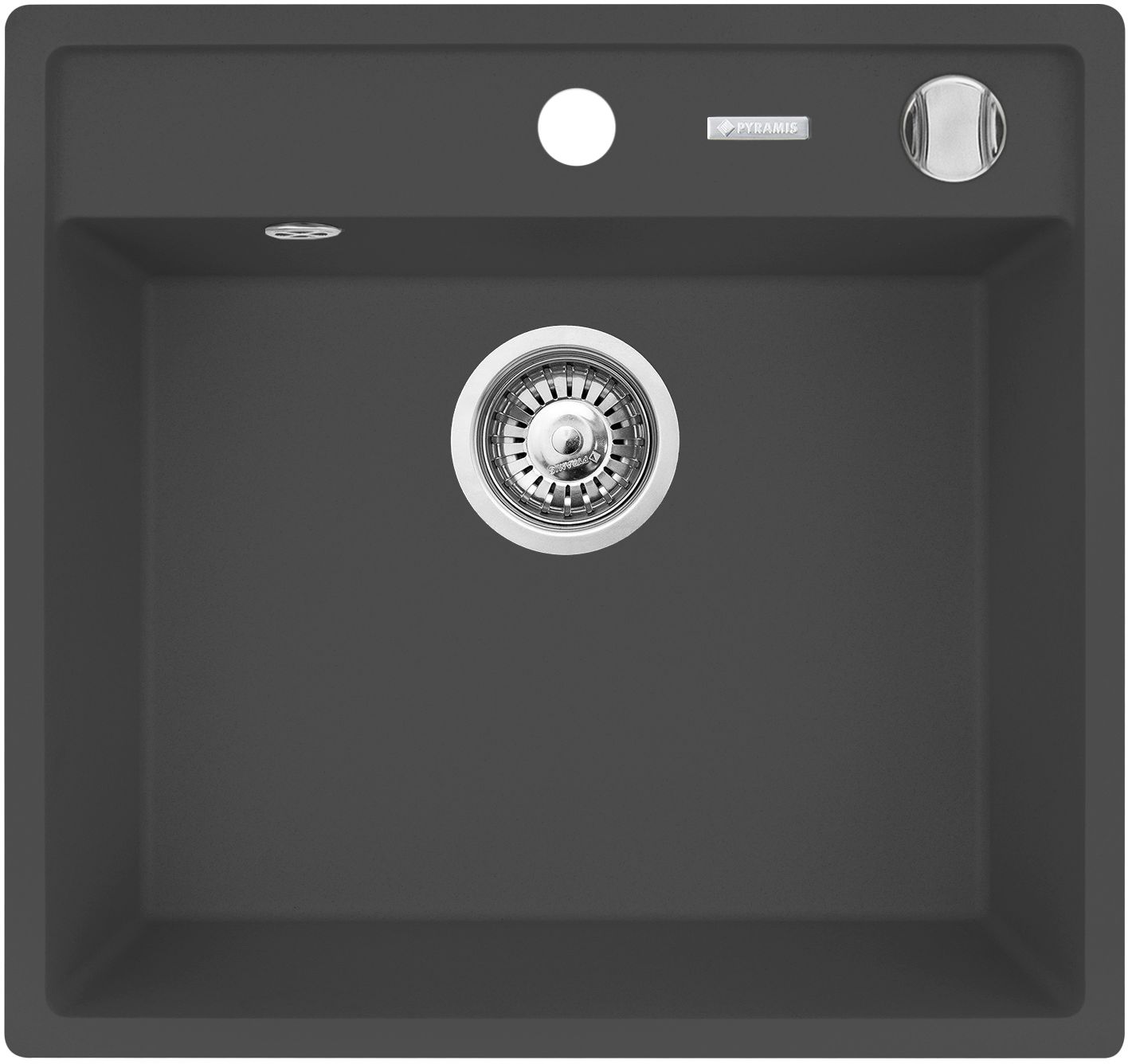 Pyramis Camea fregadero de granito 53x50 cm negro 070058201