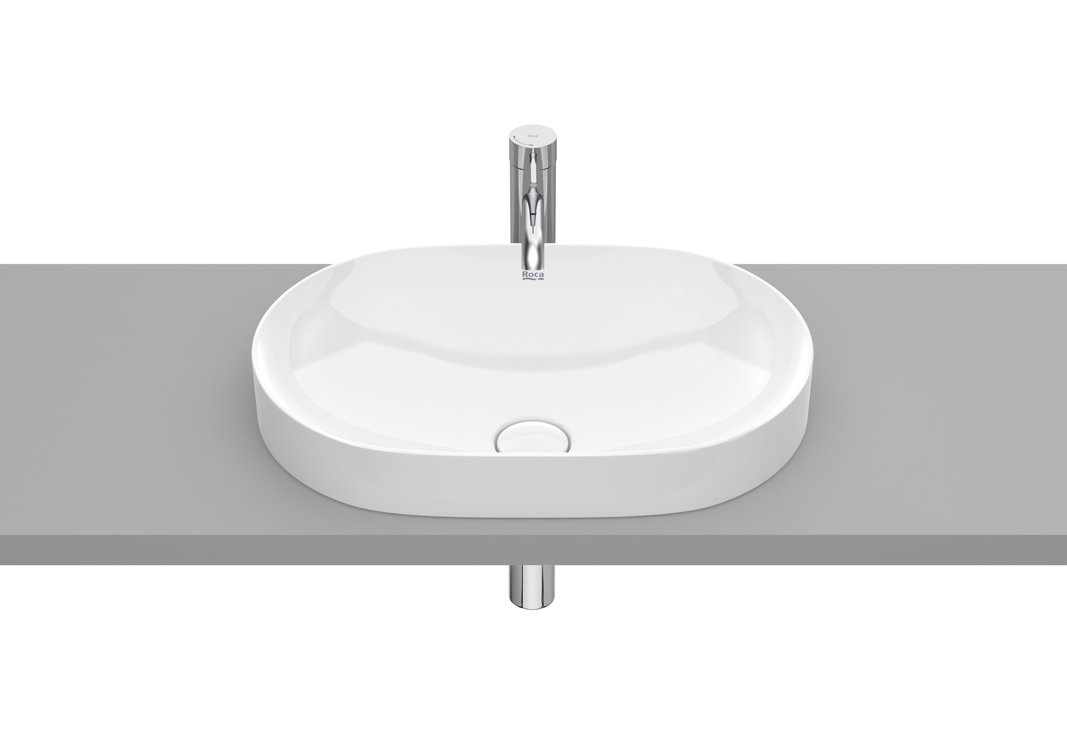 Roca Inspira lavabo 55x37 cm oval empotrado blanco A327527000