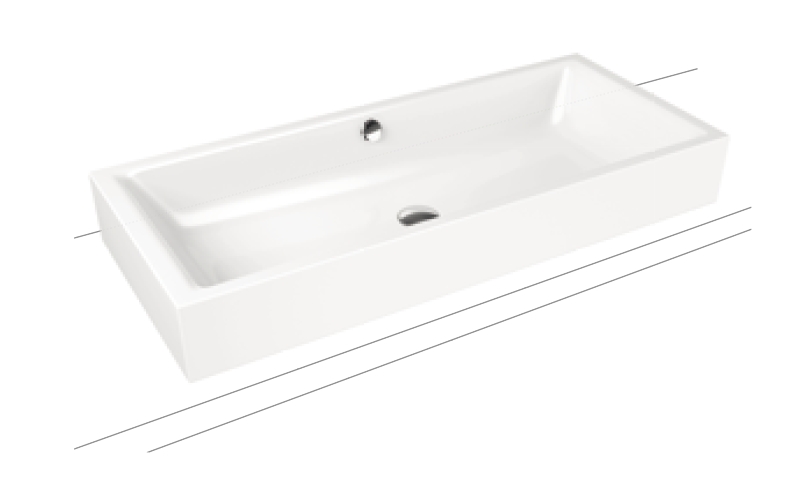 Kaldewei Puro lavabo 60x38.5 cm rectangular sobre encimera blanco 909106003001