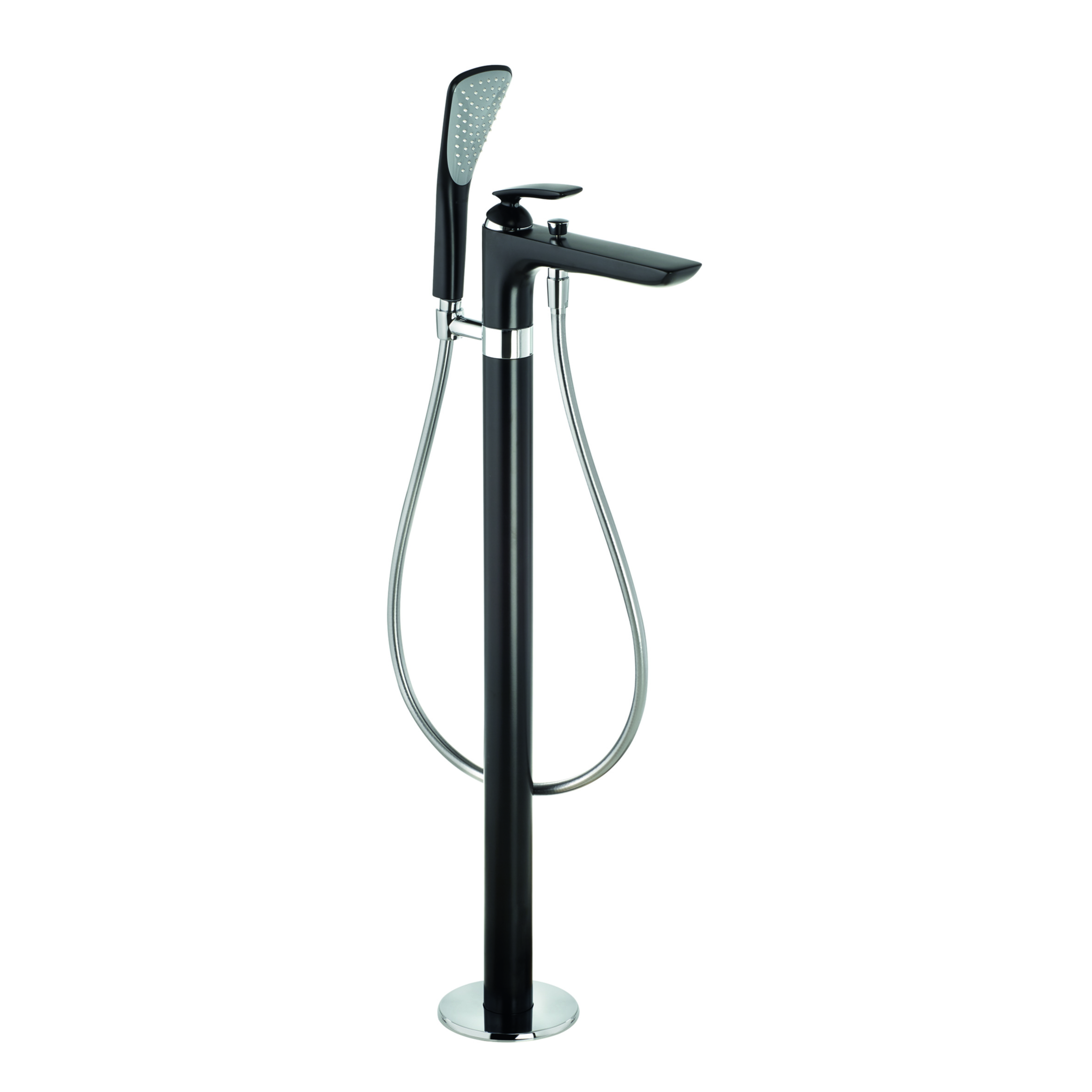 Kludi Balance grifo de bañera y ducha en suelo cromo-negro 525908775