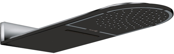 Kludi A-QA ducha con efecto lluvia 60x25 cm cromo-negro 6488087-00