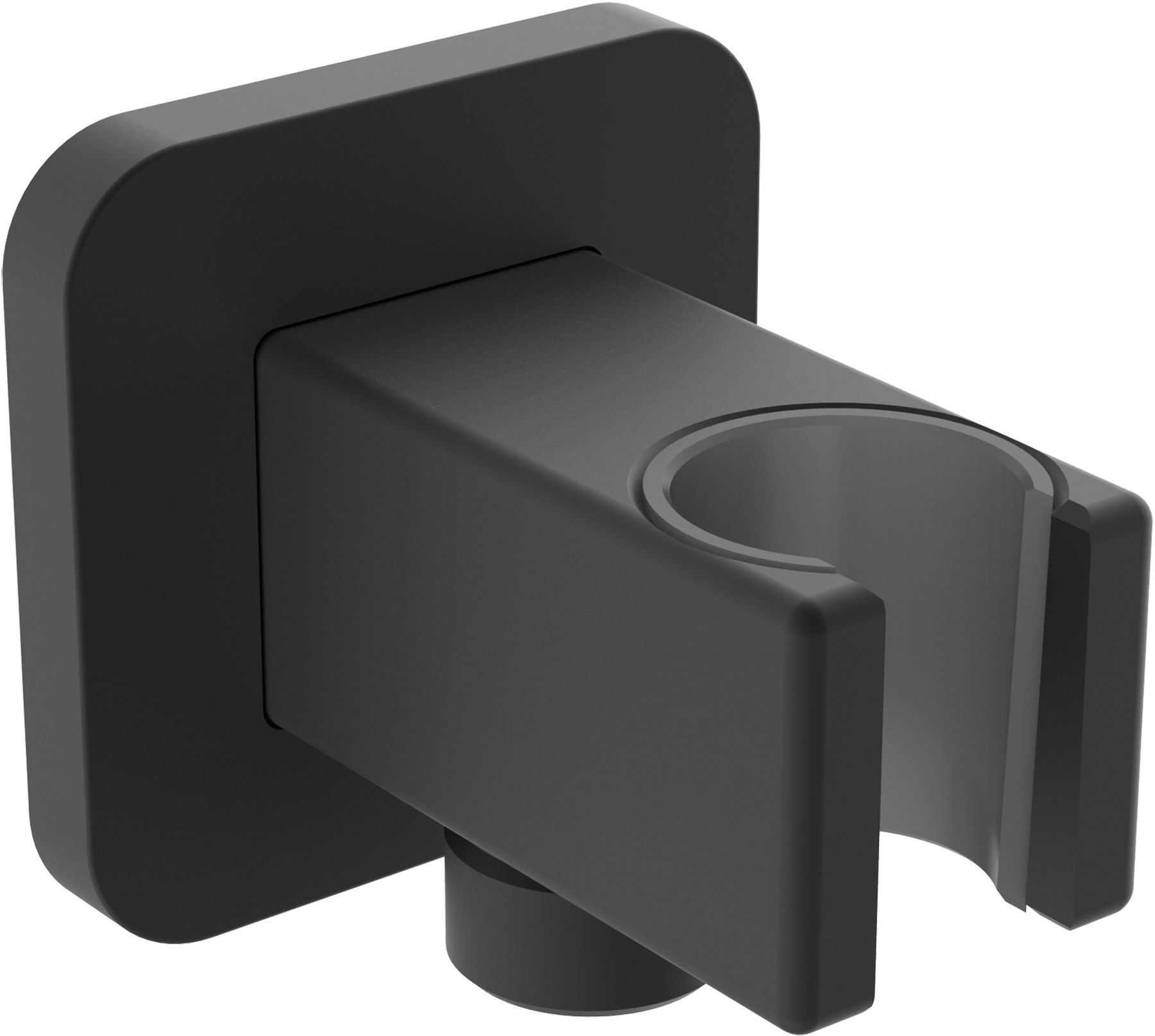 Omnires conector angular con soporte negro 8815BL
