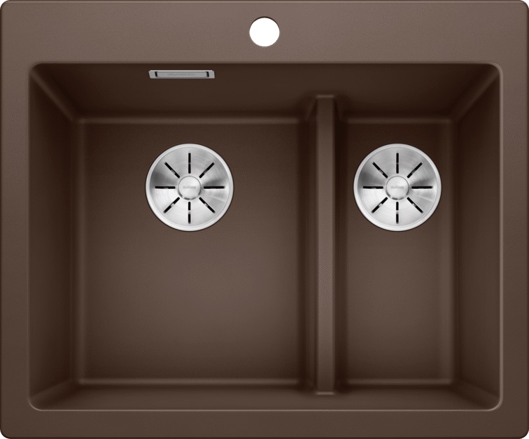 Blanco Pleon 6 Split fregadero de granito 61.5x51 cm marrón 521698