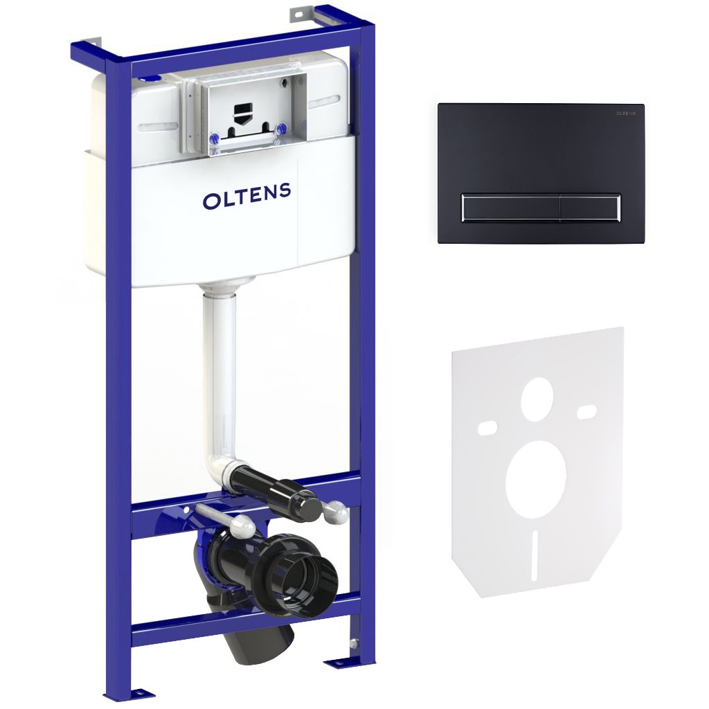 Conjunto marco empotrado Oltens Triberg 50001000, botón de descarga Oltens Torne 57101300, 49301000