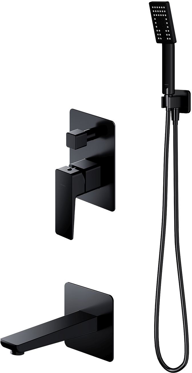 Omnires Parma conjunto de ducha empotrado negro SYSPMW01BL