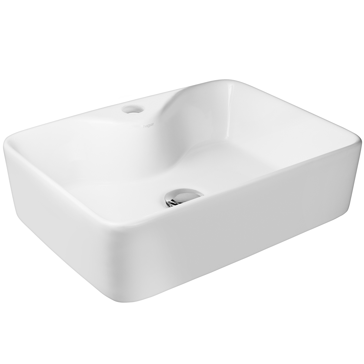 Hagser Alexa lavabo 48x37 cm rectangular sobre encimera blanco HGR20000041