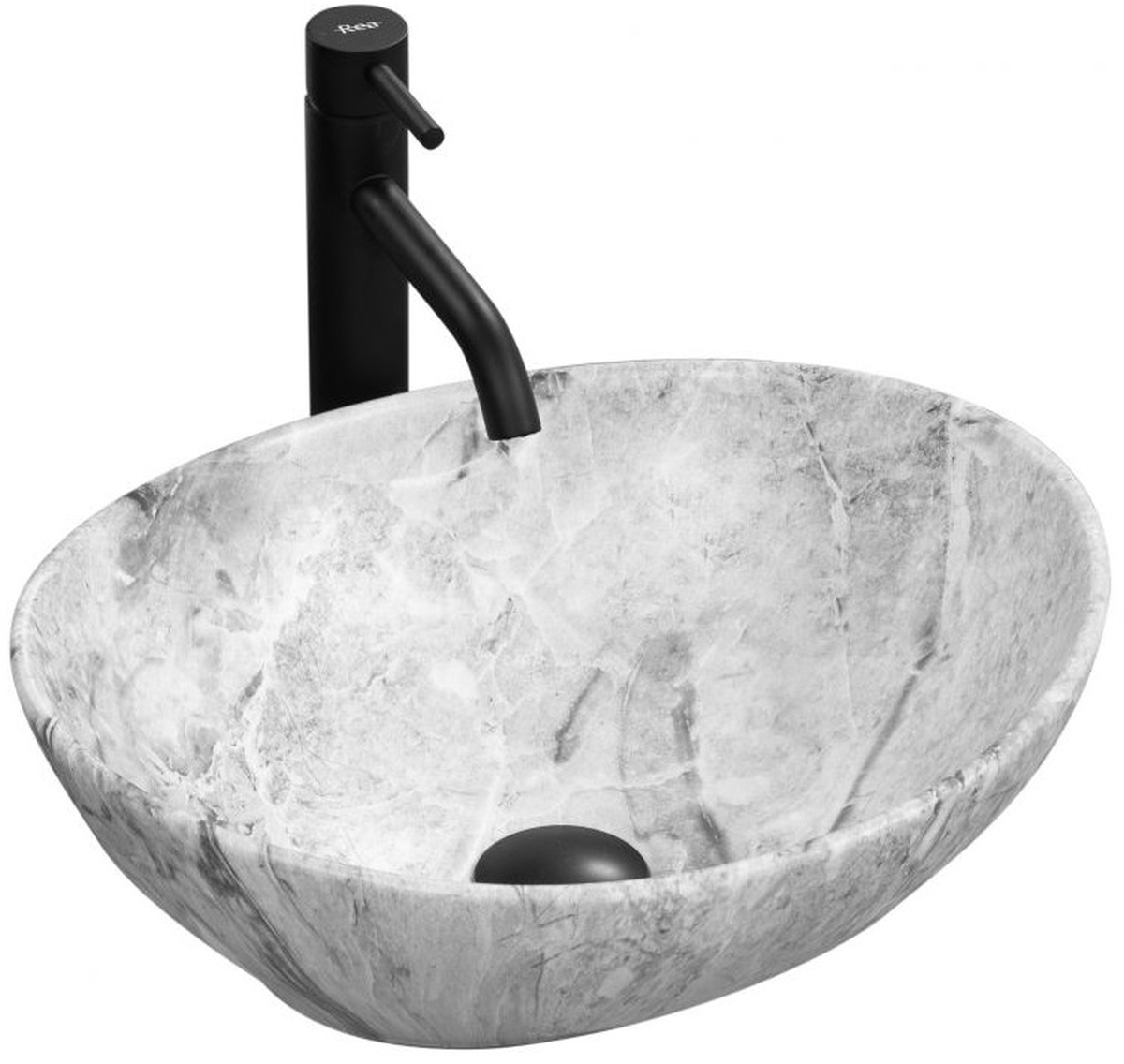 Rea Sofia lavabo 41x34.5 cm oval sobre encimera blanco REA-U9908
