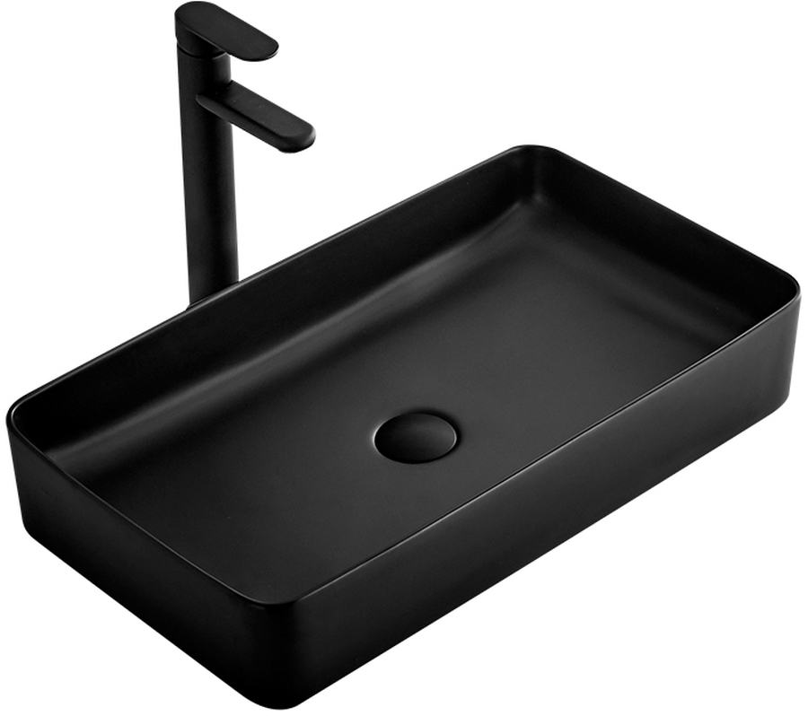 Rea Denis lavabo 61.5x35 cm rectangular sobre encimera negro REA-U3690