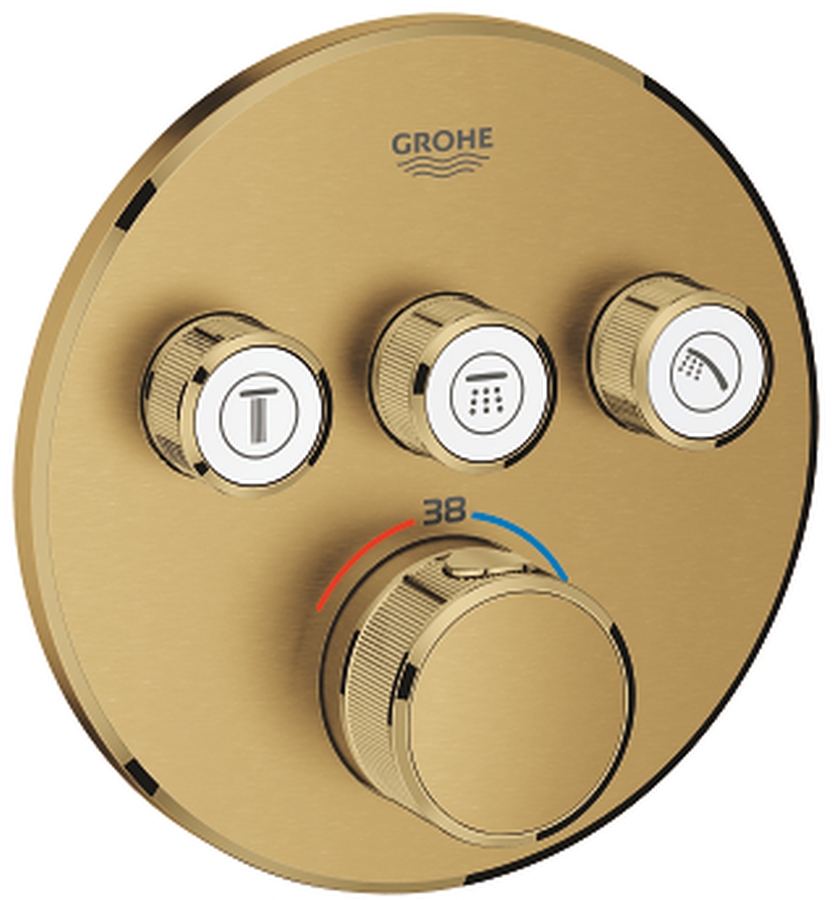 Grohe Grohtherm grifo de bañera y ducha empotrado con termostato Brushed Cool Sunrise 29121GN0