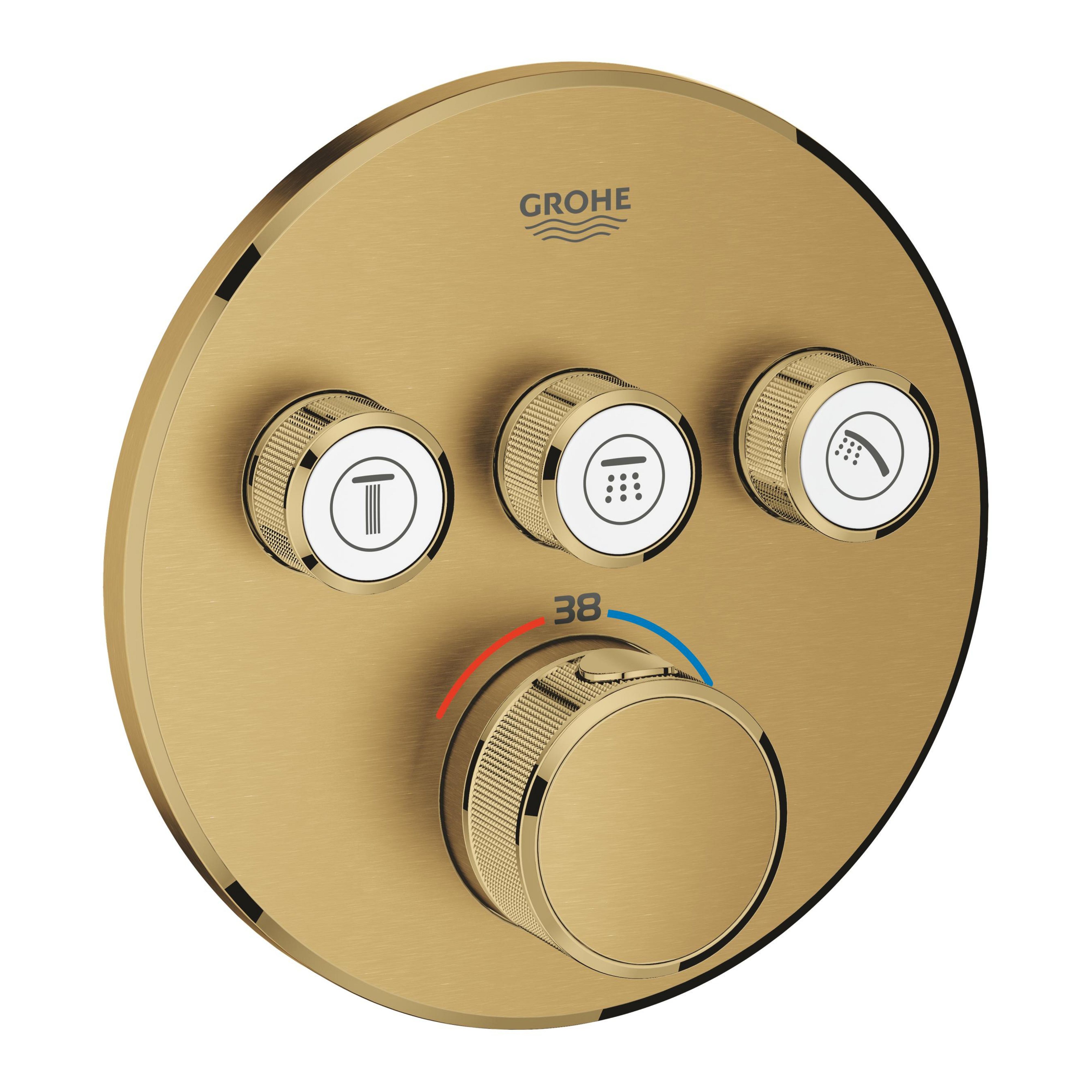 Grohe Grohtherm grifo de bañera y ducha empotrado con termostato Brushed Cool Sunrise 29121GN0