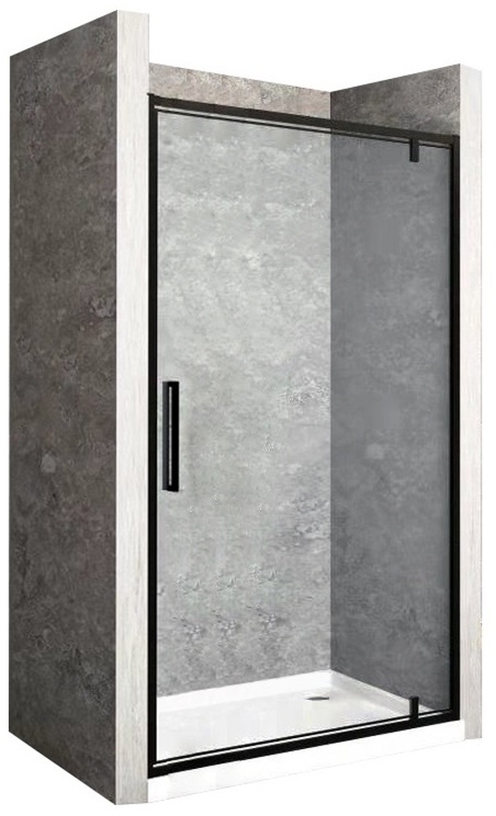 Rea Rapid Swing puerta de ducha 70 cm oscilante negro semimate/vidrio transparente REA-K6407