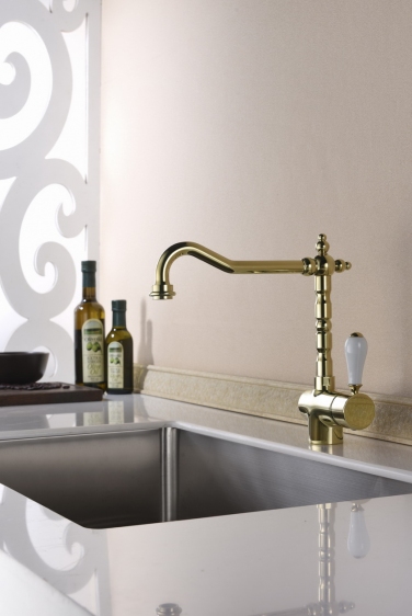 Blue Water Sycylia grifo de cocina de pie oro/oro arcaico 5901730615630