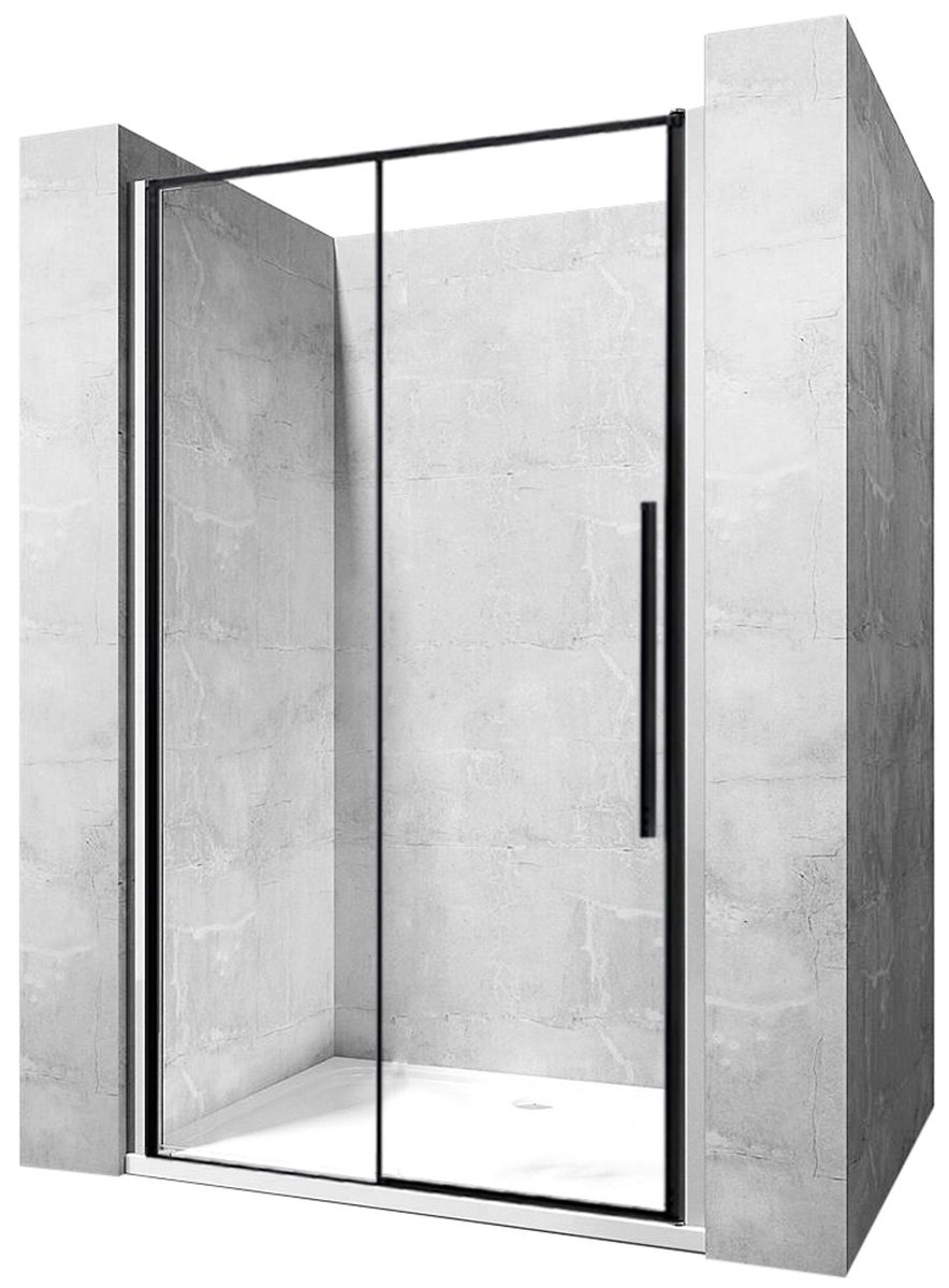 Rea Solar Black puerta de ducha 140 cm corredera negro semimate/vidrio transparente REA-K6359