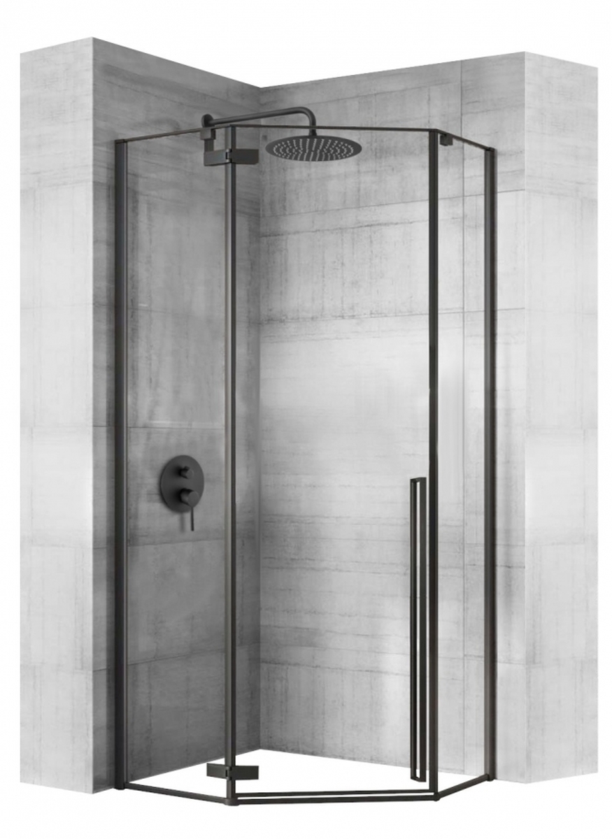 Rea Diamond cabina de ducha 90x90 cm negro semimate/vidrio transparente REA-K5622