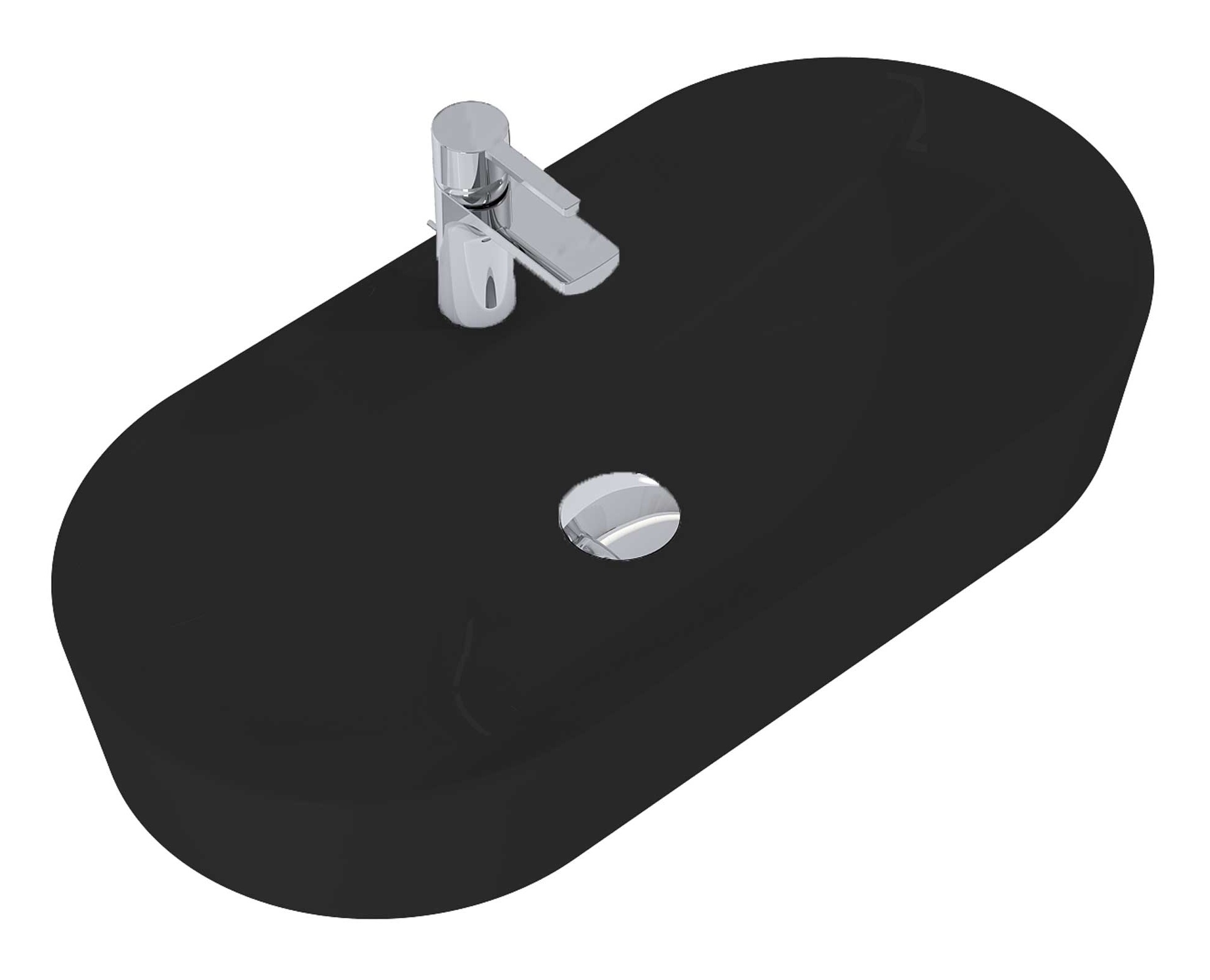 Elita Babette lavabo 81.5x41.5 cm oval sobre encimera negro RE040820017160