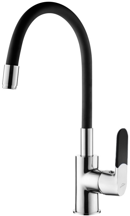Invena Joga grifo de cocina de pie cromo-negro BZ-32-L04