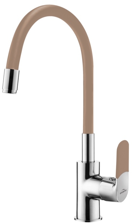 Invena Joga grifo de cocina de pie cromo-beige BZ-32-L03