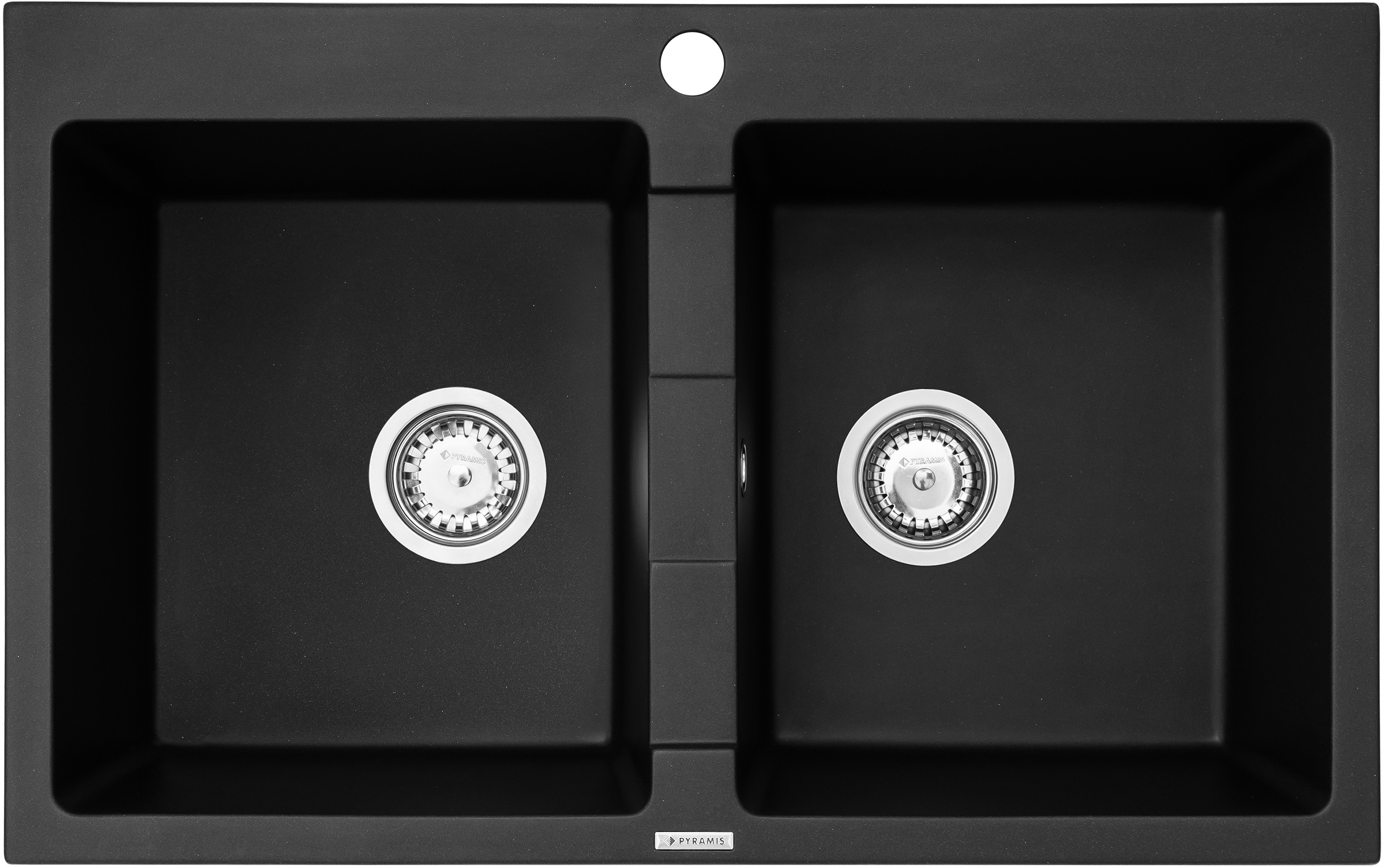 Pyramis Sparta fregadero de granito 78x50 cm negro 070053301