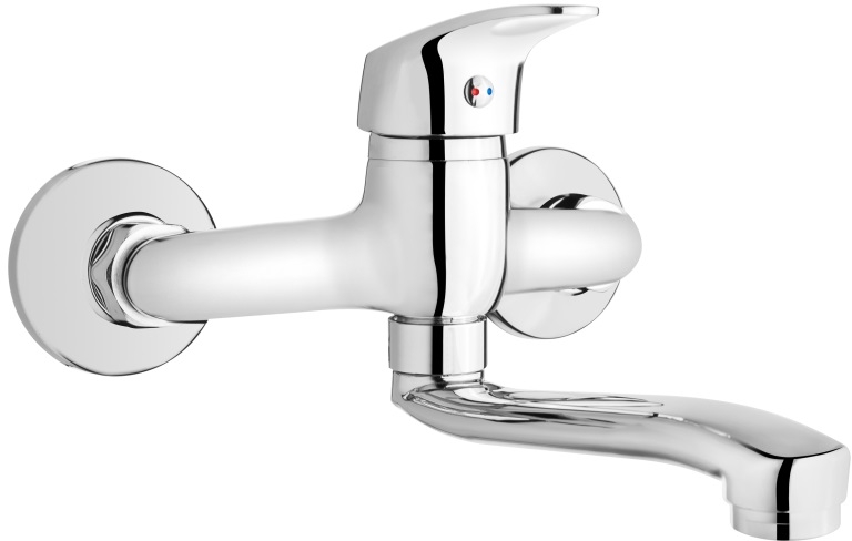 Invena Ava New grifo de cocina a pared cromo BC-06-001