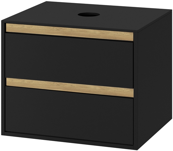 Excellent Tuto armario 80x45.7x50 cm suspendido, para lavabo negro-roble MLEX.0104.800.BKBL
