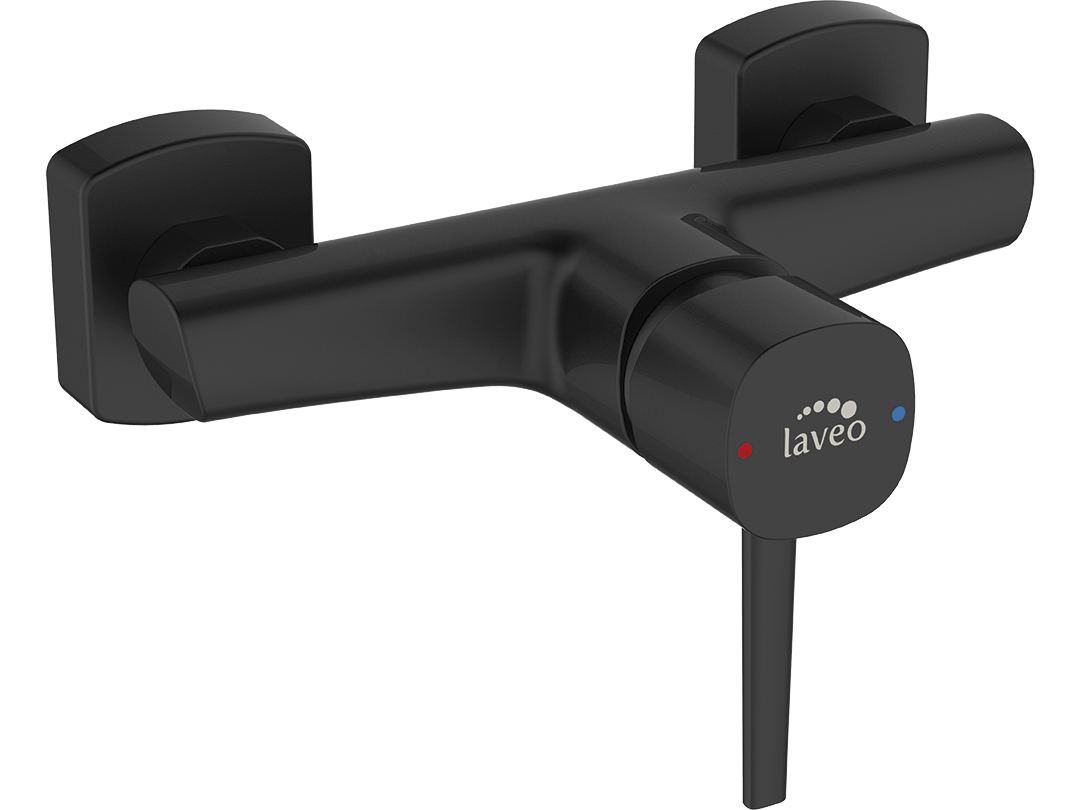 Laveo Pola grifo para ducha a pared negro BAP740D