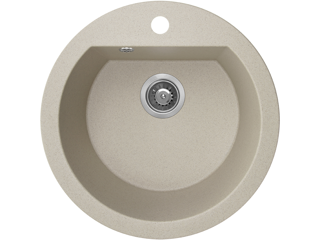Laveo Dafne fregadero de granito 51x51 cm beige SBD480T
