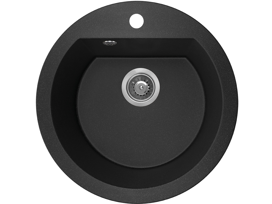 Laveo Dafne fregadero de granito 51x51 cm negro SBD780T