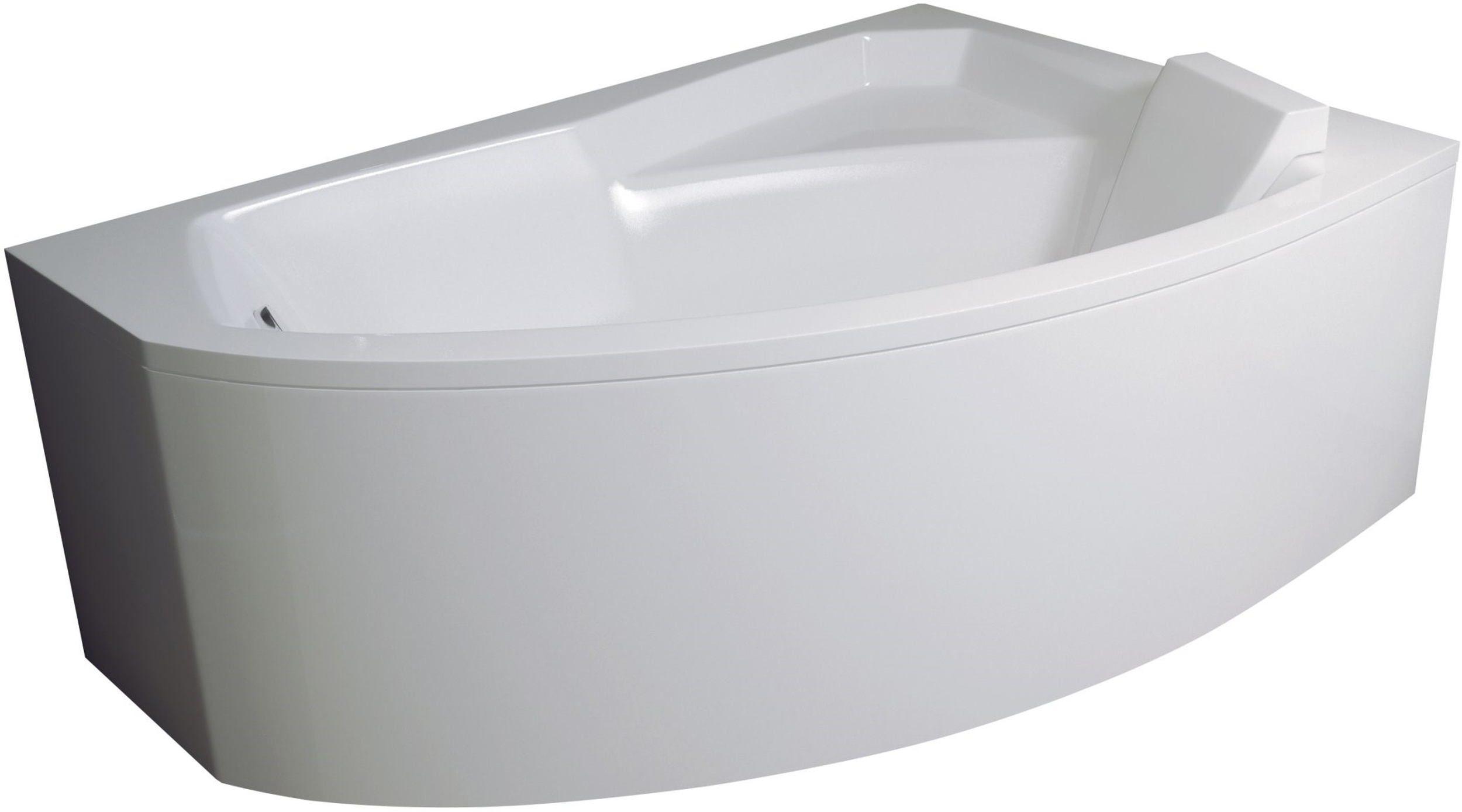 Conjunto bañera de esquina Besco Rima #WAR-130-NP, sifón de bañera Besco Rima OAR-130-NS