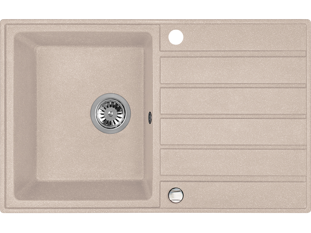 Laveo Margarita fregadero de granito 79x49 cm beige SBM411T