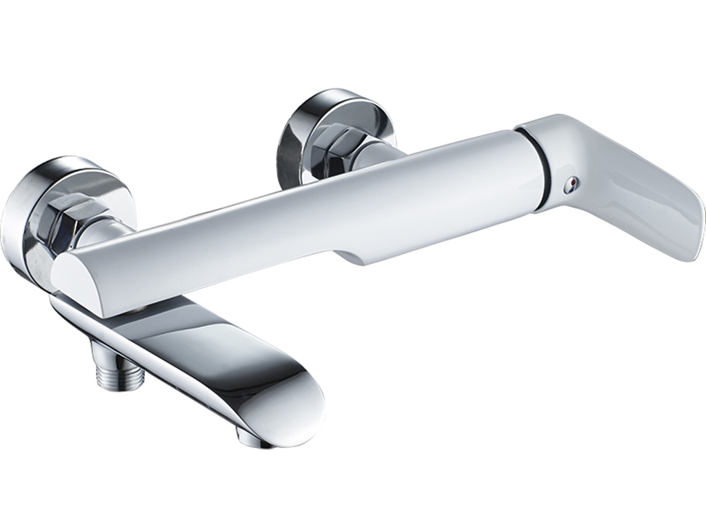 Laveo Alea grifo de bañera y ducha a pared cromo-blanco BLE61FD