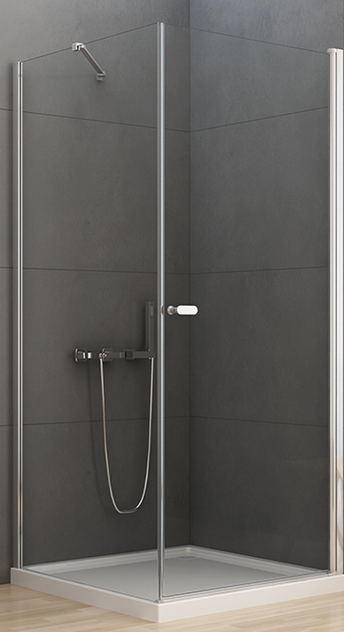New Trendy New Soleo cabina de ducha 90x80 cm rectangular cromo brillo/vidrio transparente D-0141A/D-0087B