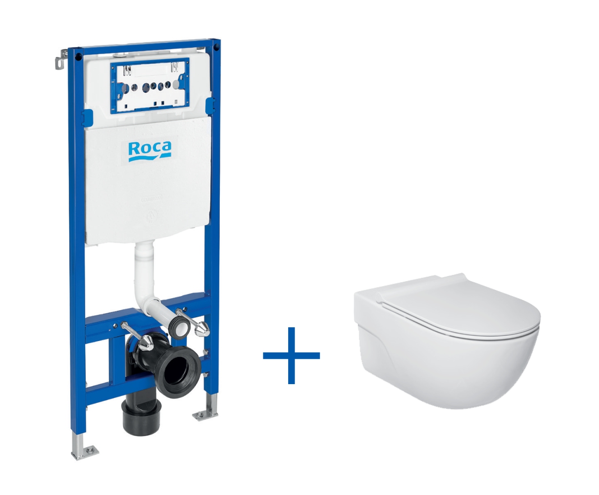 Roca Meridian conjunto marco para inodoro + taza + tapa A893104520