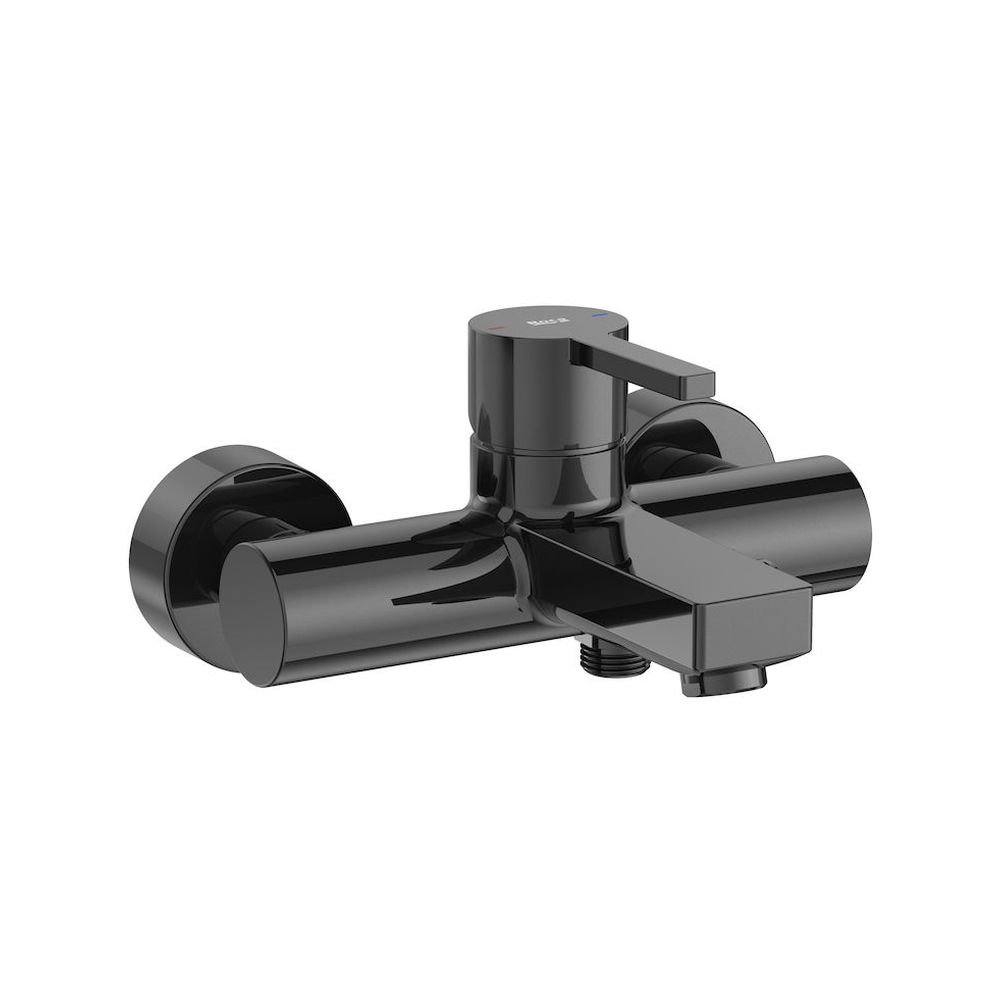 Roca Naia Black grifo de bañera y ducha a pared negro A5A0296CN0