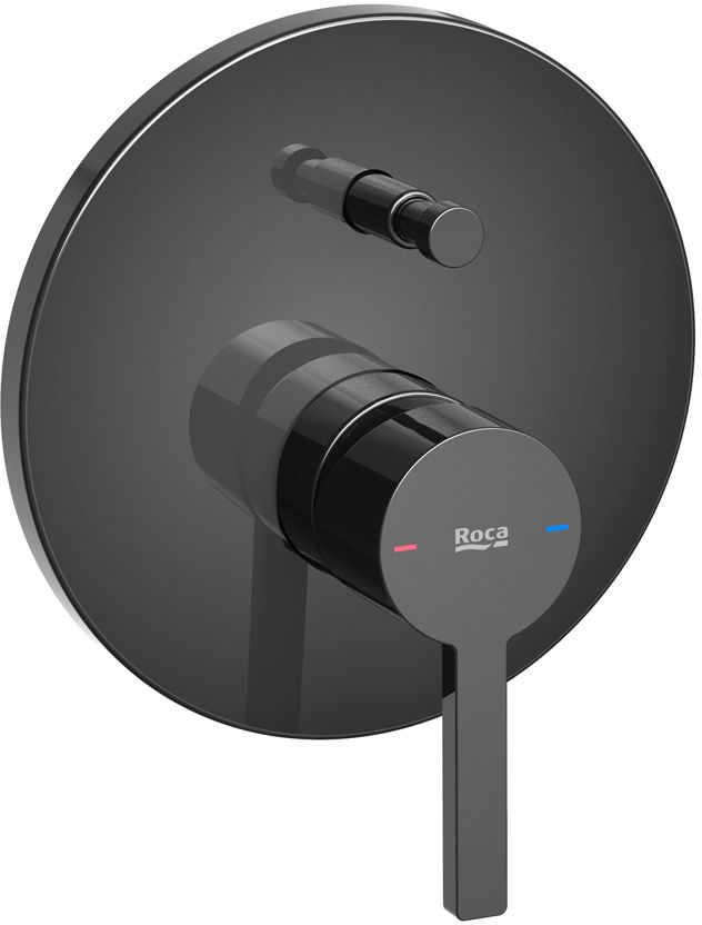Roca Naia Black grifo de bañera y ducha empotrado negro A5A0B96CN0