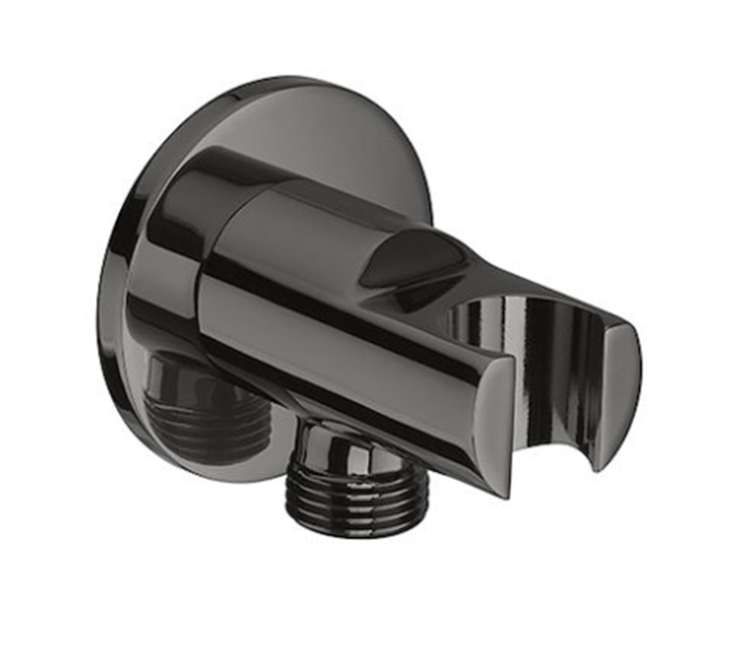 Roca Round conector angular con soporte negro A5B5250CN0