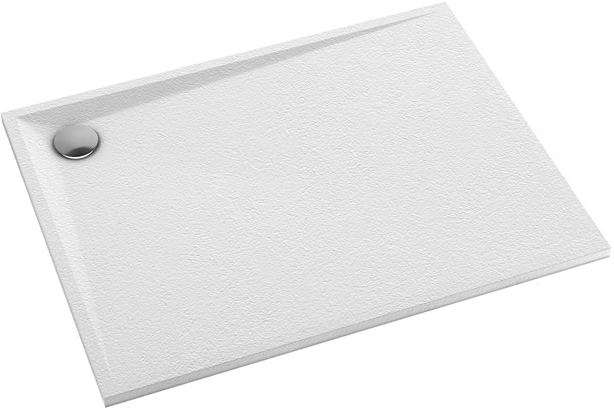 Omnires Stone plato de ducha rectangular 120x80 cm blanco STONE80/120BM